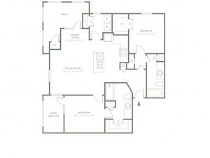 Two Bedroom/Two Bath - 1175sf