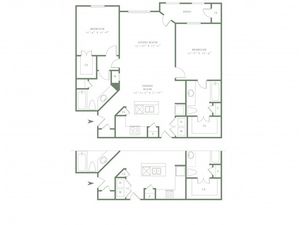 Two Bedroom/Two Bath - 1185sf