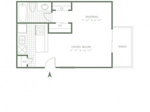 Efficiency - One Bed/One Bath - 383sf