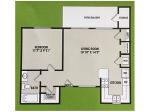 1 Bedroom Floor Plan | VERT at Six Forks