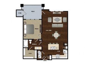 One bedroom one bath, kitchen, kitchen pantry, dinning room, living room, one closet, laundry room and patio with storage.