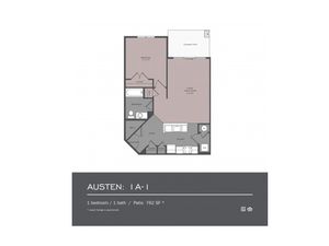 1 Bedroom Floor Plan | apartments for rent in frederick maryland | Prospect Hall