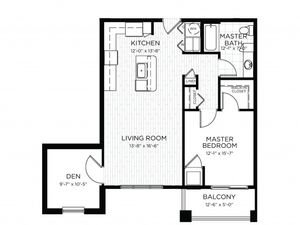 1 Bed 1 Bath Floor Plan Doncaster