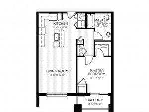 1 Bed 1 Bath Floor Plan Bramble
