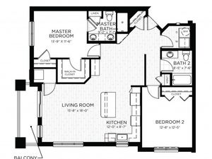 2 Bed 2 Bath Floor Plan Edgeview