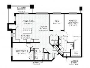 2 Bed 2 Bath Floor Plan Glenhurst