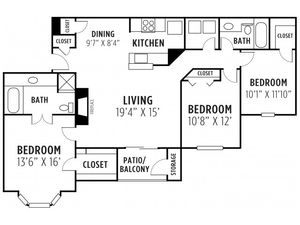 Three Bedroom Two Bath Apartment Lithia Springs, GA