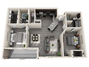 Two Bedrooms/Two Bathrooms