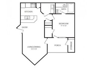 1 Bedroom 1 Bathroom apartment home