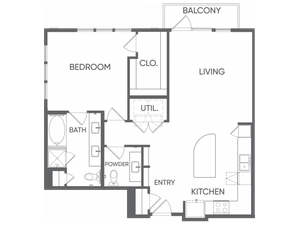 One Bedroom/One and a half Bathroom