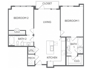 Two Bedrooms/Two Bathrooms