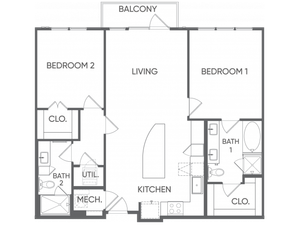 Two Bedrooms/Two Bathrooms