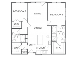 Two Bedrooms/Two Bathrooms