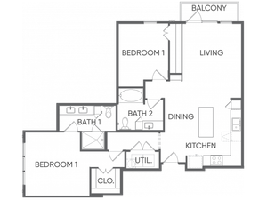 Two Bedrooms/Two Bathrooms