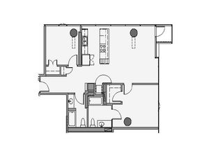 2 Bed 2 Bath Floor Plan 2e