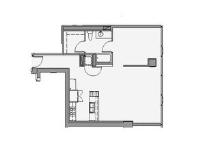 1 Bed 1 Bath Floor Plan 1j