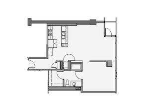 1 Bed 1 Bath + Den Floor Plan 1va