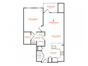 1 bedroom 1 bath with dining area, private patio, walk-in closet and 773 square feet