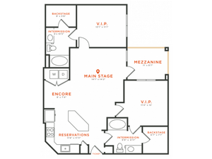 2 bedroom 2 bath apartment with kitchen island, dining area walk-in closets, private patio and 1101 square feet