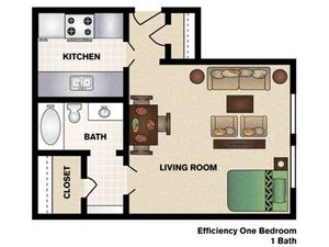 Studio/One Bathroom