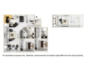 Knightsbridge Loft 2BR/2BA 1466 square feet