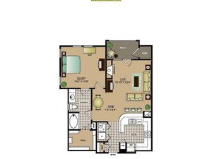 One bedroom one bathroom, kitchen, kitchen pantry, dining room, living room, laundry room , one closet and patio.