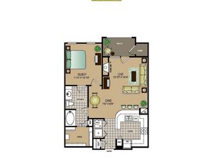 One bedroom one bathroom, kitchen, kitchen pantry, dining room, living room, laundry room , one closet and patio.