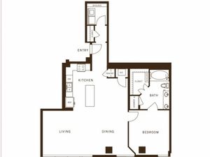 One bedroom, one bathroom, kitchen, living room, pantry , coat closet, walk in closet, laundry room, utility room