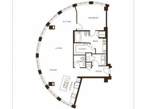 One bedroom, one bathroom, kitchen, living room, pantry , coat closet, walk in closet, laundry room, utility room, sitting area, and patio,1519 Square feet.