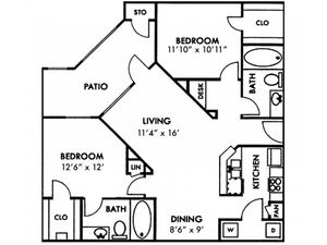 Escalante Apartment Homes, B1 Floor Plan