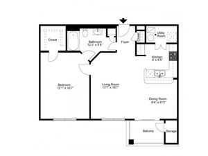 One Bedroom One Bathroom Floor Plan Zephyr