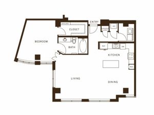 One bedroom, one bathroom, kitchen, living room, pantry , coat closet, walk in closet, laundry room, utility room