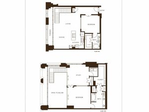Two bedroom, two bathroom, terrace, living room, dining room, kitchen, two walk in closet, laundry room, utility closet, coat closet, and pantry. 1902 square feet B8 floor plan.
