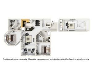 Nottingham Loft 2BR/2BA 1496 square feet