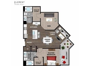 Element Music Row (Moved to RC) - 1 BR / 2 BA, Den - M1