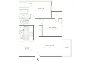 Two Bedroom/One Bath - 836sf