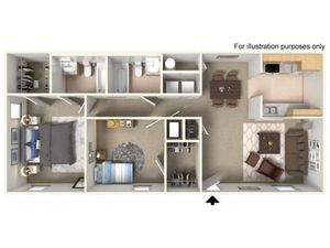 2 bed 2 bath
