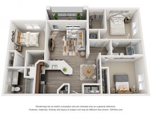 Cortona 1252 Square Feet Three Bedroom | Two Bathroom