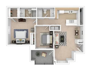 2 Bed 2 Bath