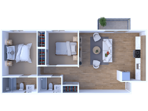 GoshenTerrace 2BD 2Bath 911sqft