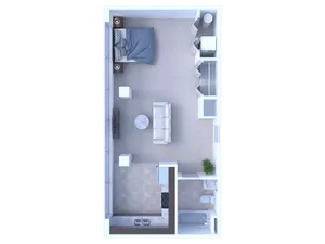 RiverView 0BD 1Bath 588sqft