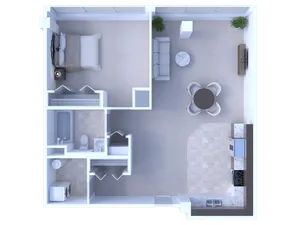 RiverView 1BD 1Bath 894sqft