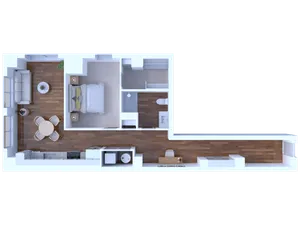 1 Bedroom/1 Bathroom-827 square feet