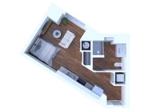 Studio/1 Bedroom - 443 Square Feet