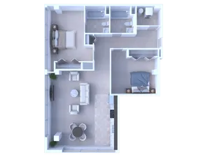 2 Bedroom / 1 Bathroom - 1,145