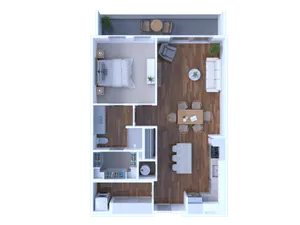 1 Bed/1 Bath 836 sq. ft.