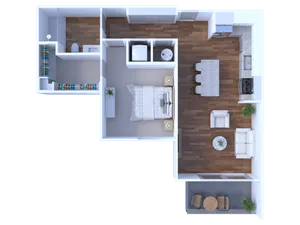 1 Bed/1 bath 710 sq. ft.