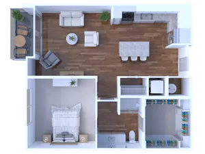 1 Bed/1 Bath 800 sq. ft.