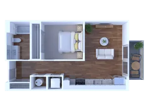One Bedroom One Bath 536 Sq Ft