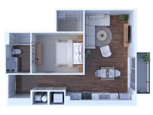 1 bedroom 1 bath Jr. B3 634 sqft